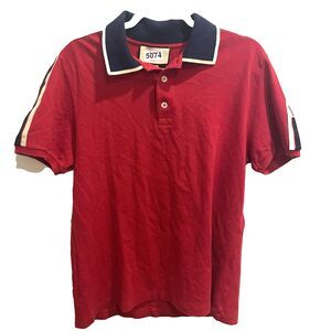 Gucci Red Polo Shirt with Black and White Accents